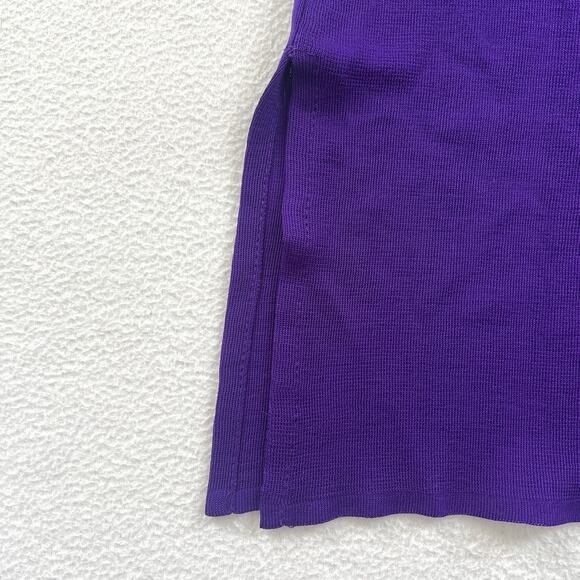 Misook Women Solid Purple Acrylic Knit Tank Sleeveless Scoop Neck Top Classic 3X - Picture 3 of 6